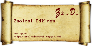 Zsolnai Dénes névjegykártya