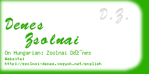 denes zsolnai business card